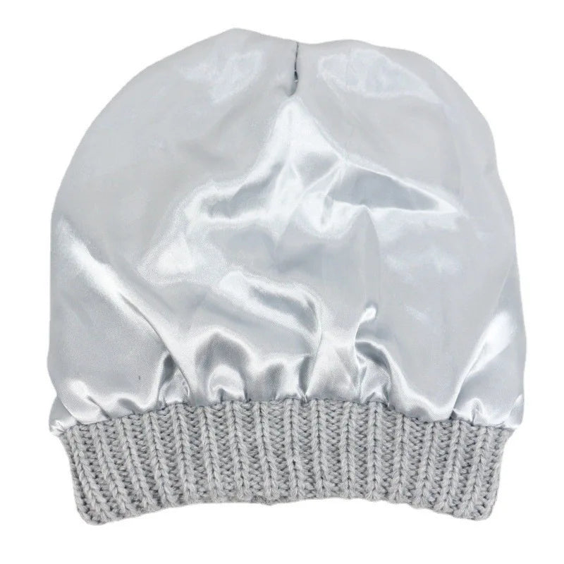 Bonnet doublé satin unisexe | Protection et soin des cheveux en hiver