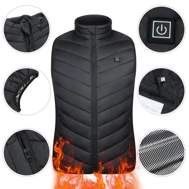 Veste Chauffante Électrique USB  - Gilet Thermique Unisexe