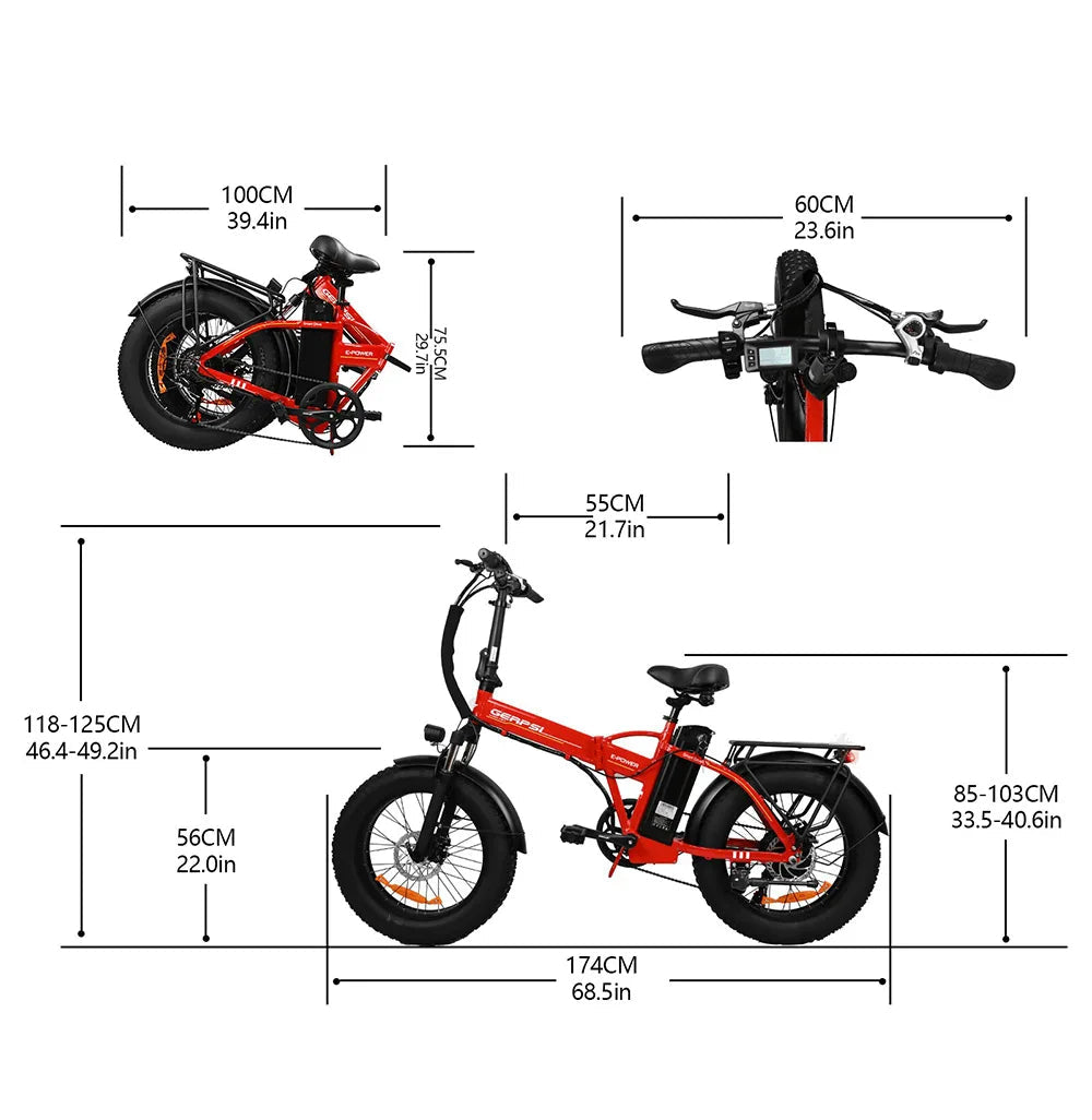 Vélo Électrique Pliable puissance BLJ 1000W - Fat Bike 20