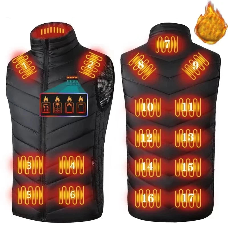 Veste Chauffante Électrique USB  - Gilet Thermique Unisexe