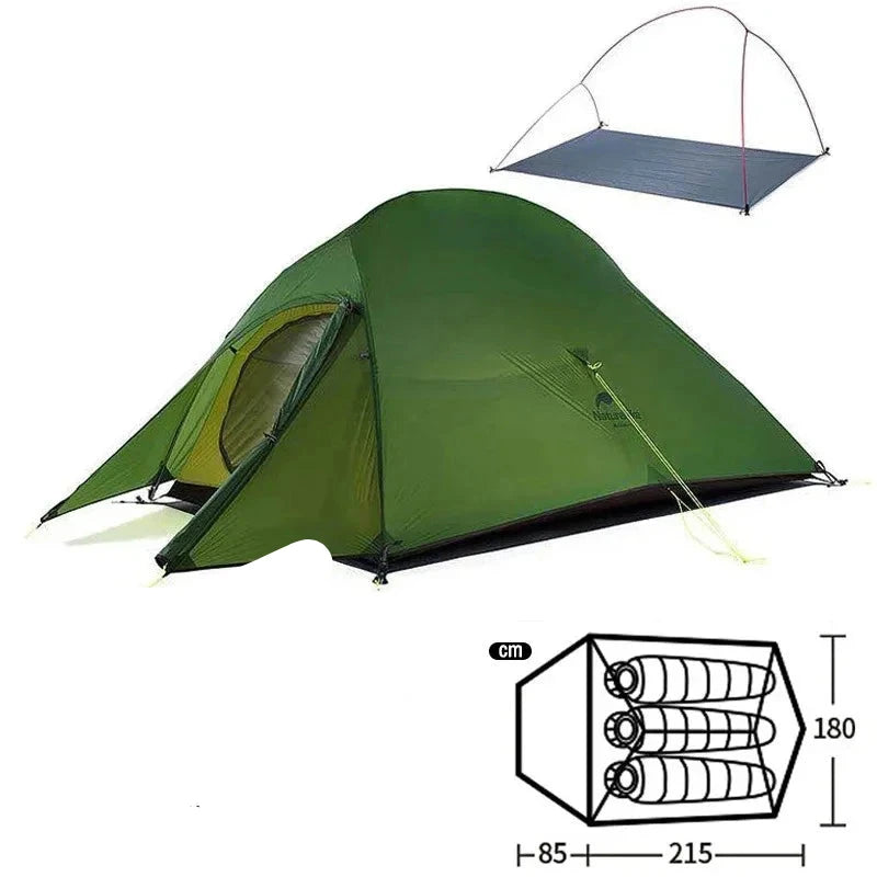 Tente de Camping 3 Places -  Ultraléger Imperméable pour Randonnée