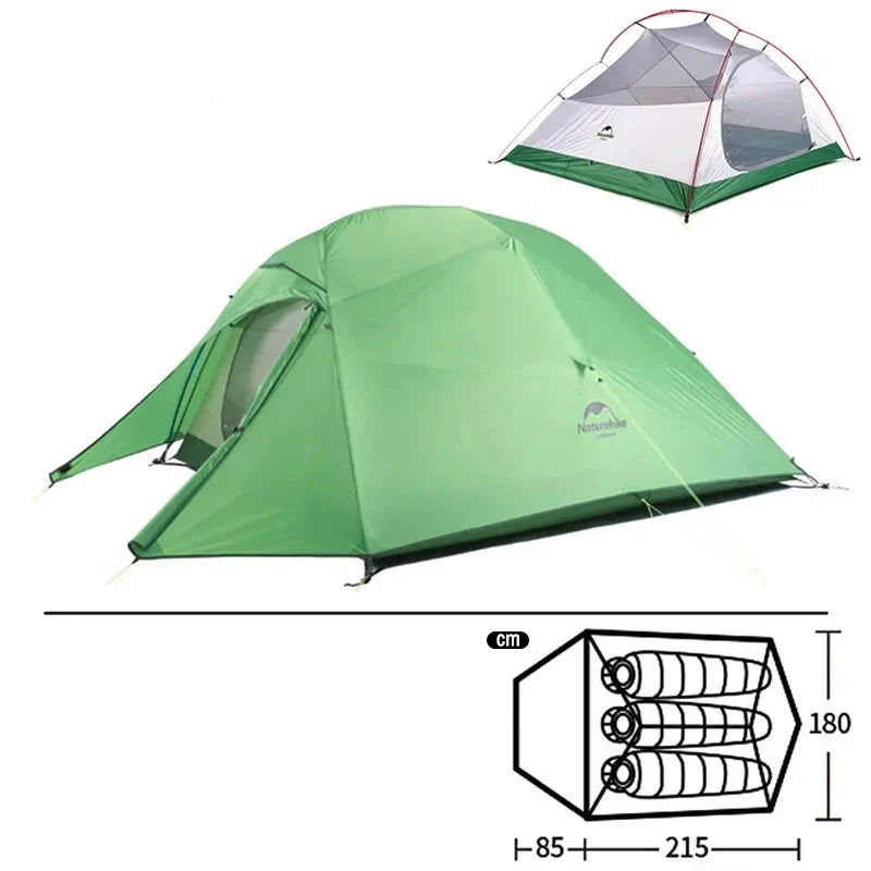 Tente de Camping 3 Places -  Ultraléger Imperméable pour Randonnée