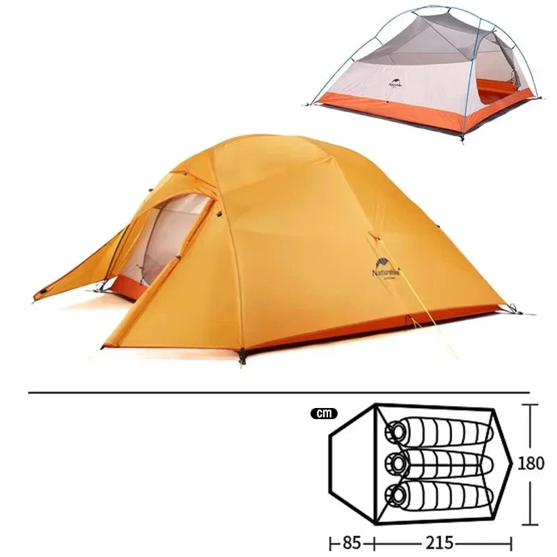 Tente de Camping 3 Places -  Ultraléger Imperméable pour Randonnée